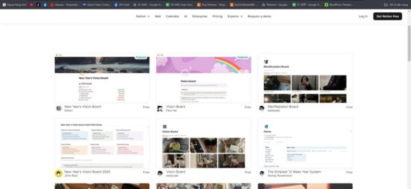 Template for Vision Board Planning combo 5